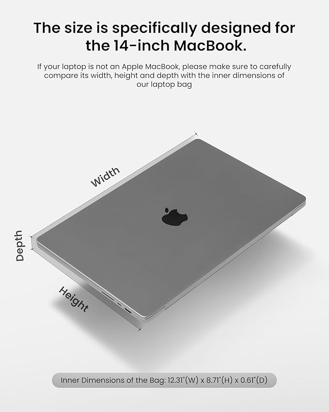 tomtoc 360 Protective Laptop Sleeve Set for 14-inch New MacBook Pro M4/M3/M2/M1 Pro/Max A3112 A3401 A3185 A2992 A2918 A2779 2024-2021, Water-Resistant MacBook Case Bag with Organized Accessory Pouch