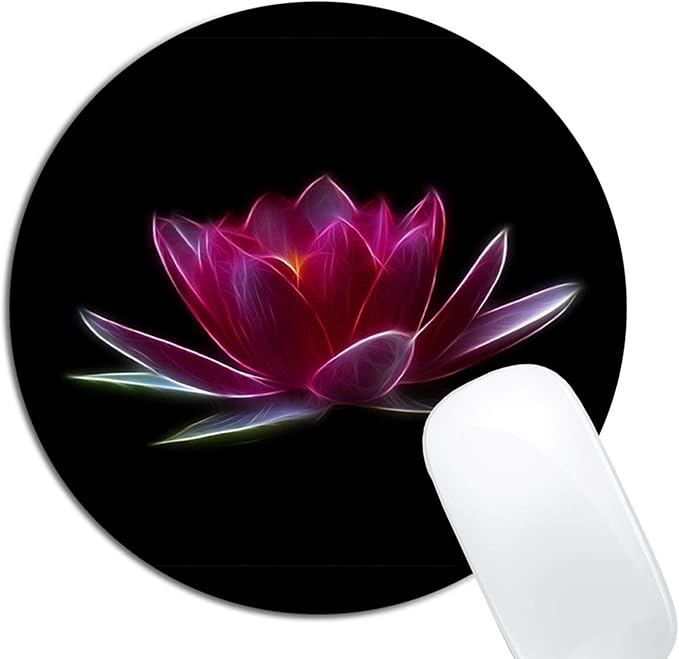 Lotus Flower Water Plant Mouse Pad Round Non-Slip Rubber Mousepad Laptop Office Computer Decor Cute Desk Accessories Customized Design Mouse Pad