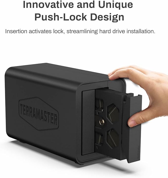 TERRAMASTER F2-424 NAS Storage 2Bay - N95 Quad-Core CPU, 8GB DDR5 RAM, 2.5GbE Port x 2, Network Attached Storage with High Performance (Diskless)