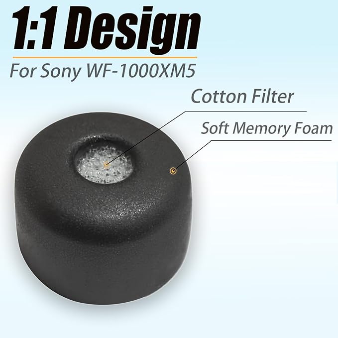 Memory Foam Earbuds Tips for Sony WF-1000XM5 Eartips for WF-1000XM5 WF-1000XM4 - Image 3