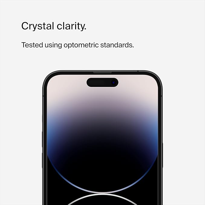 Belkin ScreenForce TemperedGlass Privacy Screen Protector for iPhone 14 Pro Max - Treated Surface with Anti-Fingerprint Coating and Included Easy Align Tray for Bubble-Free Application
