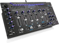 Pyle 6 Channel Mixer DJ Controller with Bluetooth, Professional Sound Digital Mixing System with LED Illumination, Slider Controls, Speed Control, 10 Band Equalizer 5U Rack Mount System - PYD1964B.5
