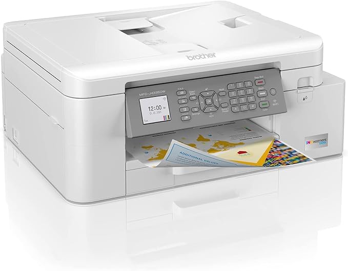 Brother MFC-J4335DW INKvestment Tank All-in-One Printer with Duplex and Wireless Printing Plus Up to 1-Year of Ink in-Box (Renewed Premium), White