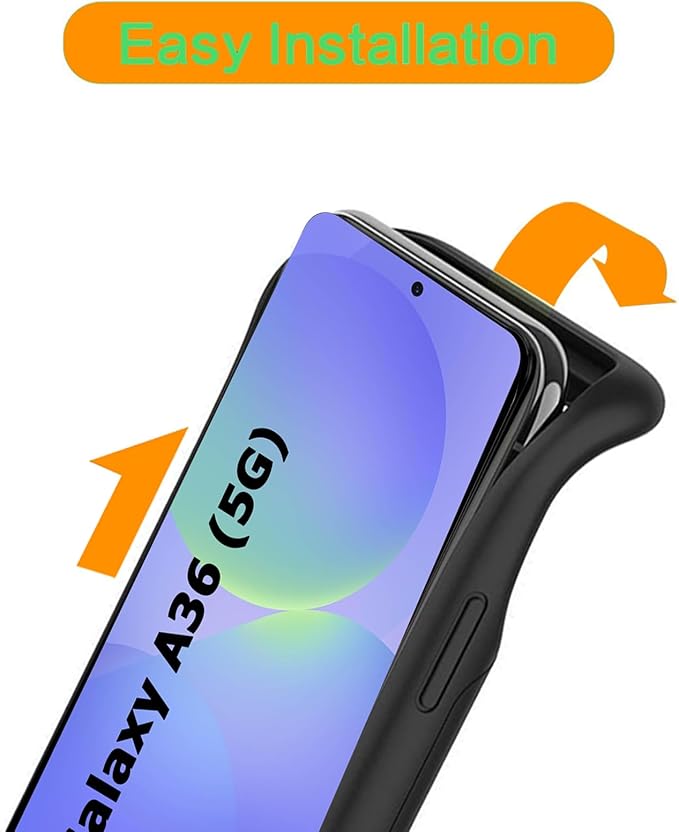 Battery Case for Galaxy A36/A56,Enhanced 10000mAh Portable Protective Wireless Charging Case Support Carplay Compatible with Galaxy A36/A56(6.7 inches),Rechargeable Extended Battery Charger Case-Black