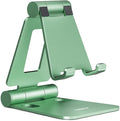 Nulaxy Dual Folding Cell Phone Stand, Fully Adjustable Foldable Desktop Phone Holder Cradle Dock Compatible with iPhone 17 16 15 14 13 12 11 Pro Max Xs Xr X 8, Nintendo Switch, All Phones- Green