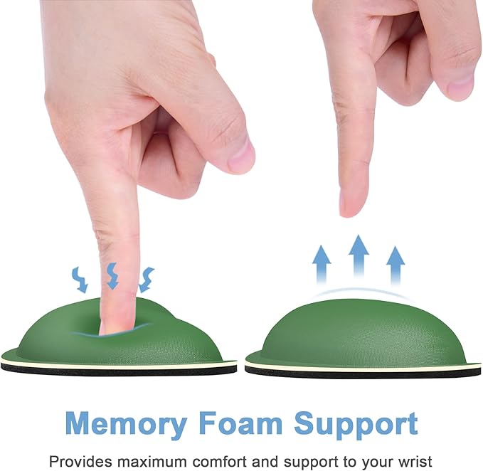 Dapesuom Mouse Wrist Rest, Ergonomic Memory Foam Mouse Wrist for Computer Desk Mats Support, Hand Rest Pad Cushion for Gaming, Office, Laptop, Men, Women, Pain Relief & Easy Typing, Forest Green