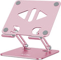 Tablet Stand Holder for Desk, Adjustable Desktop Tablet Holder, Foldable Aluminum Tablet Mount for iPad pro 12.9, iPad Air Mini, Samsung Galaxy Tabs Z Fold Kindle Fire,4-12 inch, Rose Gold