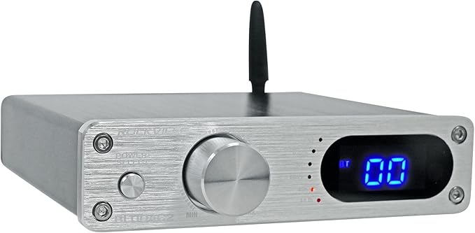 Rockville BLUDAC2S 150W Hi-Res 192K Amplifier Bluetooth Receiver w/USB, Optical, Coax, Sub Out, Class-D, DSP EQ, Remote, Brushed Aluminum, Compact Design, for Home Theater & Music