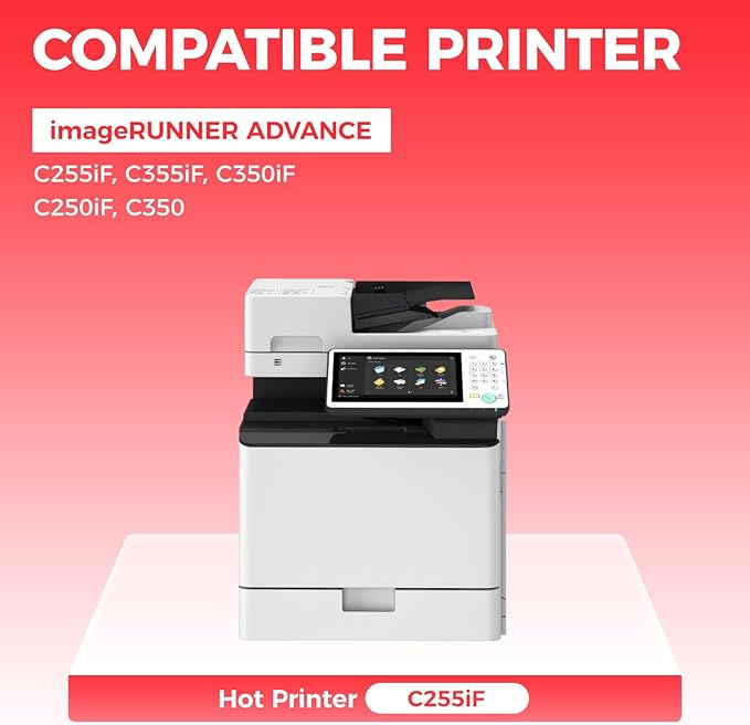GPR-51 GPR51 High Yield Toner Cartridge 8516B003 8517B003 8518B003 8519B003 Replacement for Canon ImageRunner Advance C250if C255if C350if C350p C355if Printer Ink Set 4-Pack Black Cyan Magenta Yellow