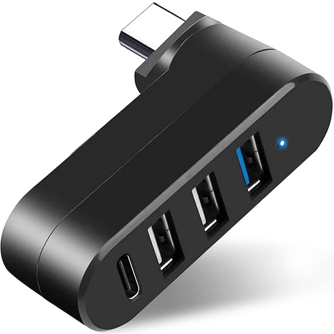 VIENON 4-Port USB C Hub [90°/180° Degree Rotatable], USB C Adapter Splitter, USB Extender for MacBook, iMac, Surface, and More C Port Laptop