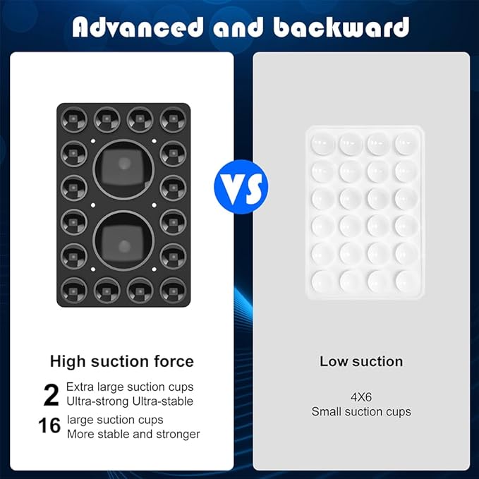 Silicone Suction Phone Holder Mount,Silicon Adhesive Phone Accessory for iPhone and Android, Hands-Free Mirror Shower Phone Holder,TikTok Videos and Selfies (Black, Single Sided)