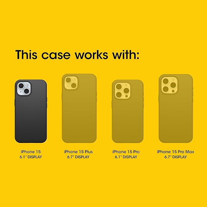 OtterBox iPhone 16e, 15, 14, & 13 Symmetry Series Case - Black, Snaps to MagSafe, Ultra-Sleek, Raised Edges Protect Camera & Screen