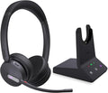 Yealink WH64 Dual Teams DECT & Bluetooth Wireless Headset, 606ft Range, Microsoft Certified, On Ear Work Wired Headphone with 3X Noise Cancelling Mic, 32 Talk Time, Office Desk IP Phone, PC,Computer