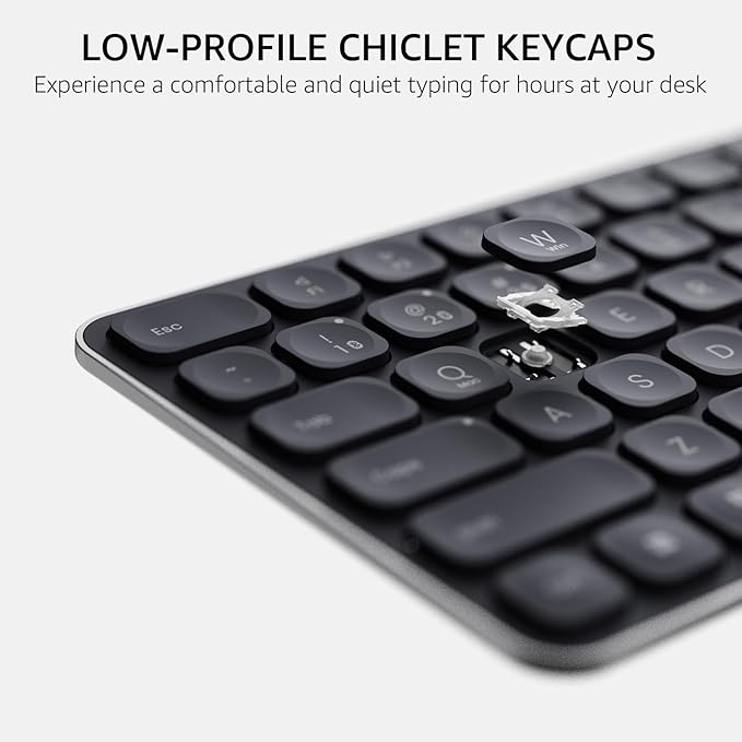 Rapoo 9360M Wireless Keyboard and Mouse Combo, Blade-Series E9310M 99-Key Ultra-Thin Keyboard and M300G Silent Mouse, Support 4 Devices, Quiet, Compact, Battery Powered, for Windows/Mac/Linux/Chrome