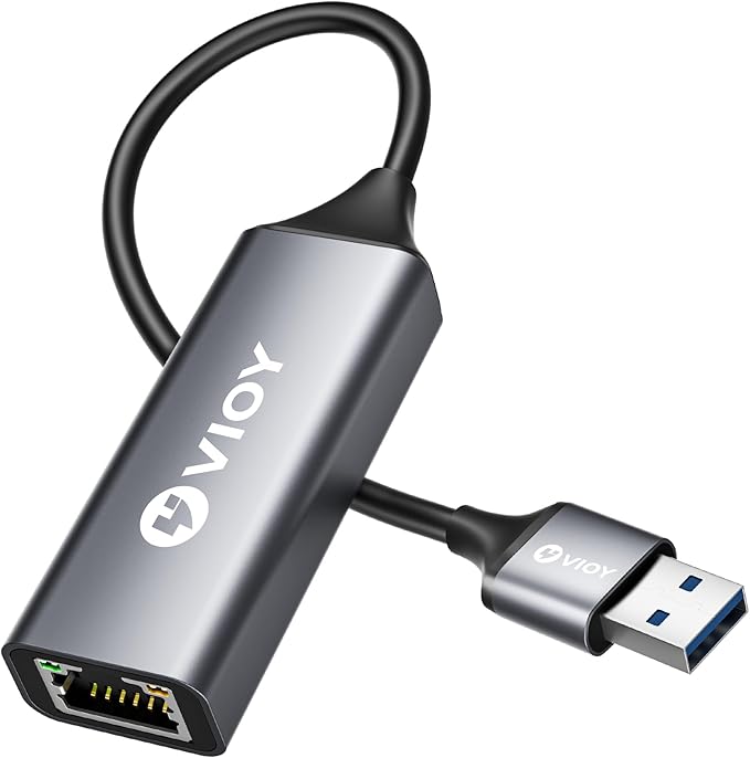 VIOY USB 3.0 to Ethernet Adapter, 10/100/1000Mbps RJ45 LAN Network Port, Drive Free USB A Ethernet Dongle Adapter for Nintendo Switch, Laptop, MacBook, Surface, PC, Windows, Linux
