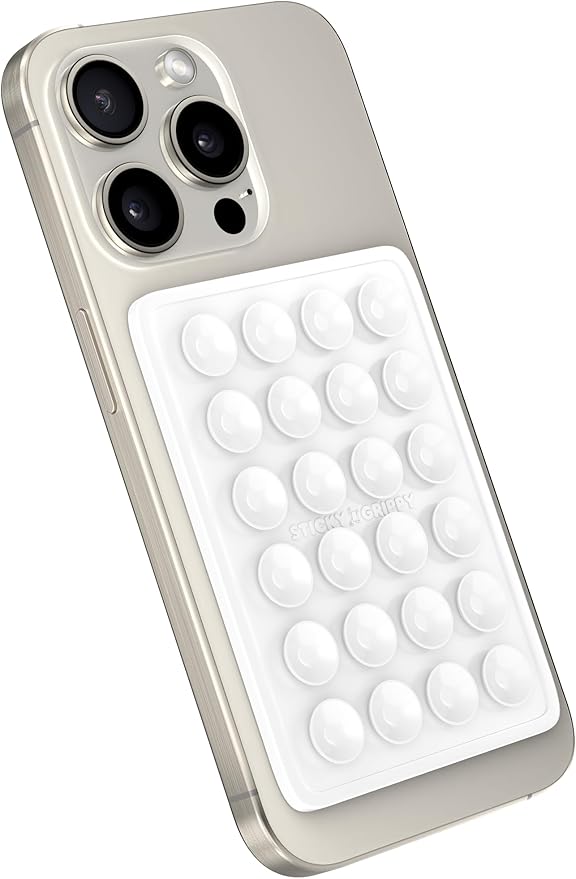 Suction Phone Case Mount, Silicon Adhesive Phone Accessory for iPhone and Android, Hands-Free Fidget Toy Mirror Shower Phone Holder, Tiktok Videos and Selfies (White)