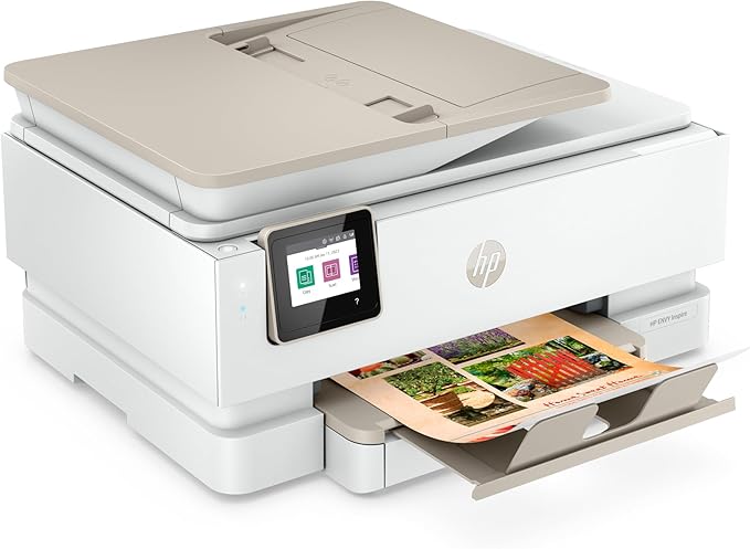 HP ENVY Inspire 7955e Wireless Color Inkjet Printer, Print, scan, copy, Easy setup, Mobile printing, Best-for home, 3 month Instant Ink trial included, White