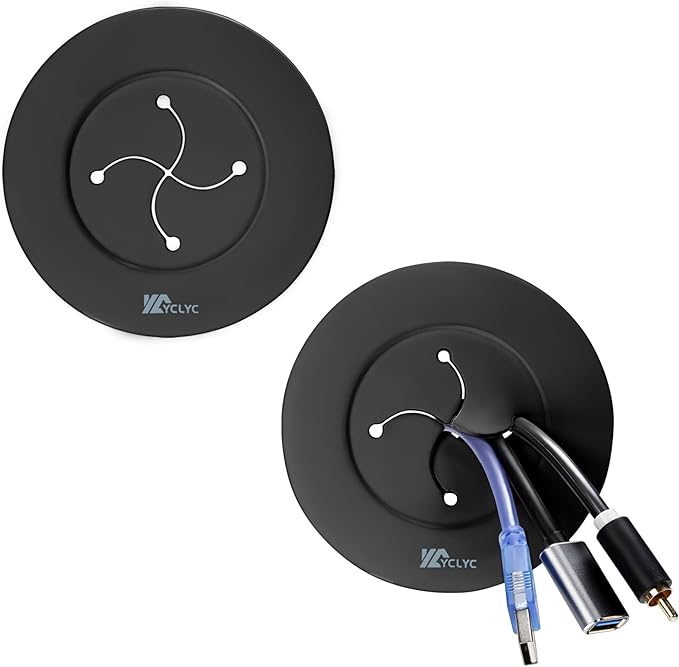 3in TV Cable Hider Wall Kit, YCLYC Large TV Cord Hider for Wall Mounted TV, TV Cord Covers for Wires on Wall Kit, Behind in Wall Cable Management Kit, Black TV Wire Hider for Wall (2Pack)