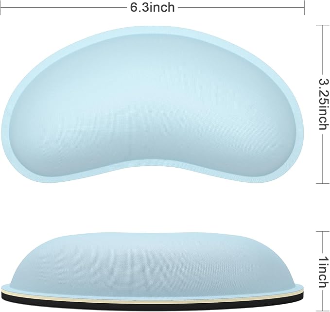 Dapesuom Mouse Wrist Rest, Ergonomic Memory Foam Mouse Wrist for Computer Desk Mats Support, Hand Rest Pad Cushion for Gaming, Office, Laptop, Men, Women, Pain Relief & Easy Typing, Sky Blue