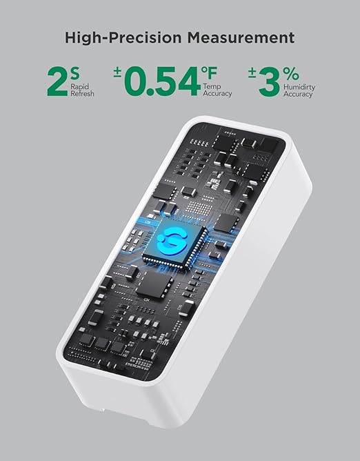 GoveeLife 2.0 WiFi Hygrometer Thermometer 3 Pack, Smart Humidity Temperature Sensor with App Notifications, 2-Year Free Data Storage Export, Temperature Humidity for Bedroom, Wine Cellar, Basements