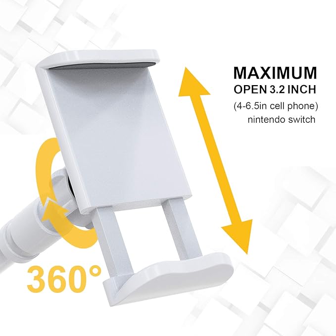 Phone Holder Bed Gooseneck Mount - Flexible Arm 360 Mount Clip Adjustable Bracket Clamp Stand Compatible with Cell Phone 11 Pro XS Max XR X 8 7 6 Plus 5 4, Samsung S10 S9 S8 for Bedroom Desk