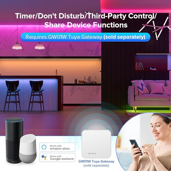 BTF-LIGHTING C05RF Tuya Controller Support PWM 5050SMD FCOB COB RGBCCT (+ R G B C W) 6pin LED Strip Bulb Support with WR02RF RC03RFB RF Remote DC5V/12V/24V Max 12A Indoor Use Only(NO Remote NO Power)