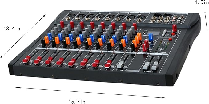 8 Channel Professional Digital Mixer Sound Board Console Bluetooth Live Studio Audio Mixer Power Mixing USB (110V-220V)