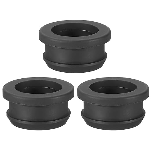 PATIKIL 24mm / 15/16 Inch Drill Hole,3/4 Inch ID Rubber Grommets, 3Pcs Top Hat Grommet for Wiring Eyelet Ring Gasket Automotive Firewall Cable Hole Plugs Wires Protection, Black