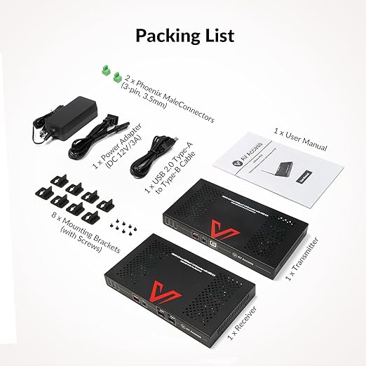 AV Access HDBaseT 3.0 HDMI KVM Extender, Uncompressed 5K@60H 4K@120Hz up to 100m/330ft, 144/165/240Hz Refresh Rate, Zero Latency (4KEX100-KVM-Pro)