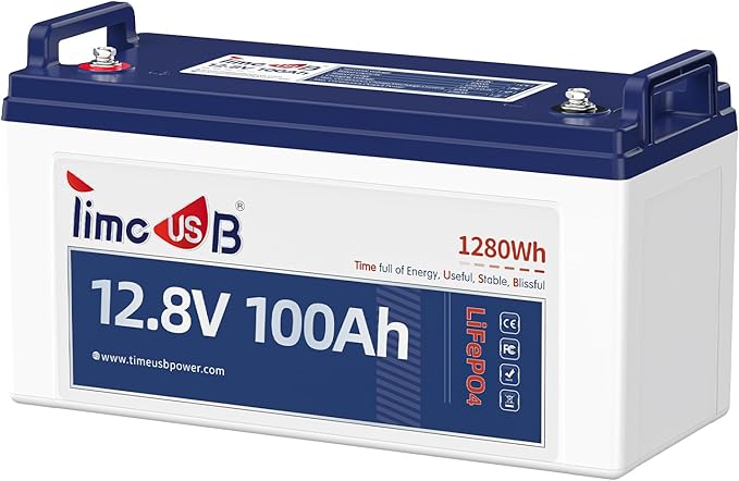 12V 100Ah LiFePO4 Battery, 4000+ Deep Cycle Lithium Battery, Built-in 100A BMS, Ideal for Trolling Motor, RV, Solar Panel Systems, and Off-Grid Power Solutions