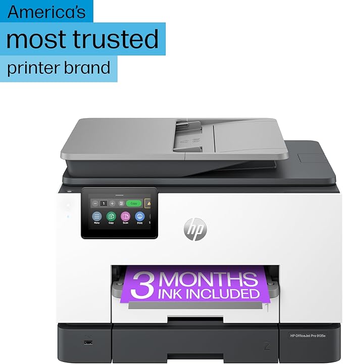 HP OfficeJet Pro 9135e All-in-One Printer, Color, Printer-for-Small Medium Business, Print, Copy, scan, fax, wireless. 3 month Instant Ink trial included ; Two-Sided Printing; Two-Side