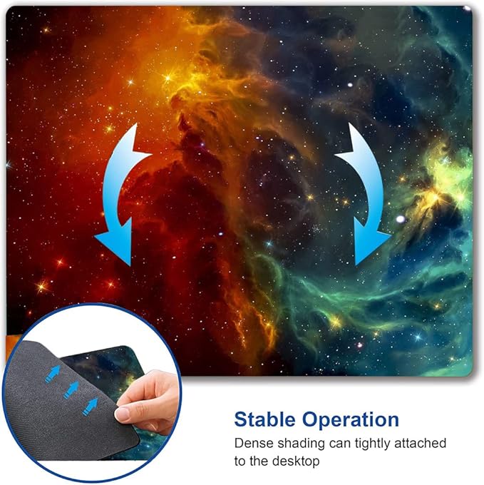 Mouse Pad, Galaxy Mouse Pad, Square Waterproof Mouse Pad Non-Slip Rubber Base MousePads for Office Laptop, 9.5"x7.9"x0.12" Inch(Cool Galaxy)