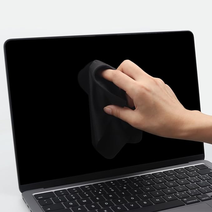 2 Pack Microfiber Liner Cleaning Cloth 15" 16" MacBook Air/MacBook Pro Screen Keyboard Imprint Protection, Keyboard Protector Compatible with MacBook Air 15.3" /MacBook Pro 15"/MacBook Pro 16"-Black