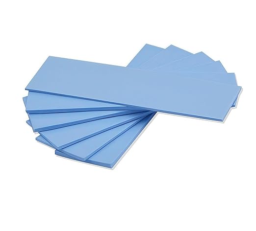 A ADWITS [ 6-Pack ] Thermal Conductive Silicone Pads, Soft Safe Simple to Apply for SSD CPU GPU LED IC Chipset Cooling -Blue