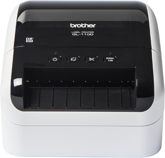 Brother QL-1100 Wide Format, Postage and Barcode Professional Thermal Monochrome Label Printer, Black