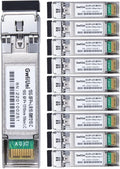 10Pcs Single Mode 10G SFP+ Fiber Module Network Transceiver, LR SM1310nm 10km, Duplex LC for Switch, Router, Firewall, Network Card, Media Converter etc