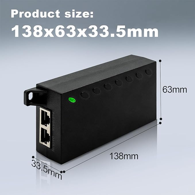 60W Gigabit PoE++ Injector - 10/100/1000Mbps, RJ-45 Shielded, IEEE 802.3af/at/bt Compliant, PoE Switch Powerline Network Adapter for High Power Ethernet Devices, Up to 100m, by ThePoEstore