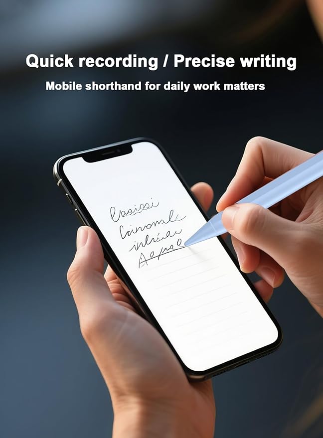 Stylus Pen for Android Tablet/Phone Pom Tips Fast Charge Stylus Pen for iPhone Magnetic Active Pencil Compatible with Samsung A9+, iPhone, Lenovo and Other Android Smartphone and Tablet Devices-Blue