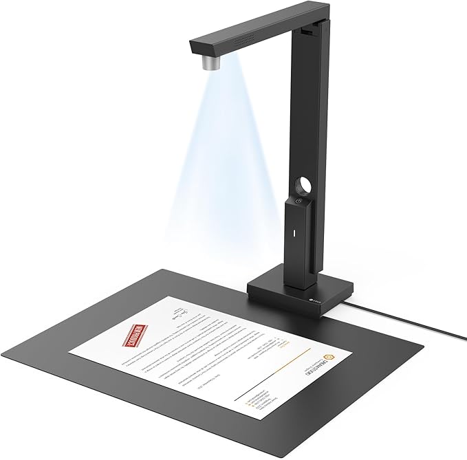 CZUR Portable 12MP Document Scanner, USB Document Camera, Fast Scan 1s/Page, Capture Size A4, OCR Function, Travel-Friendly Mobile Scanner for Mac & Windows, Lens1200 Pro (Not for Books)