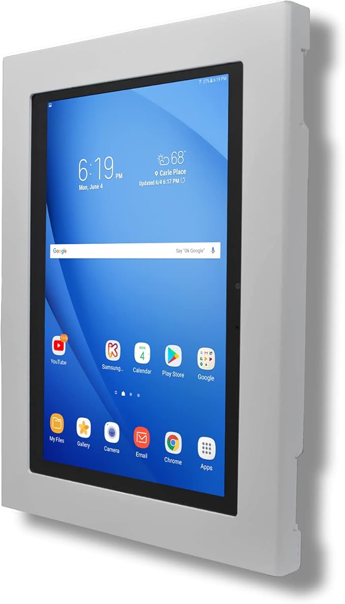 TABcare Locking Anti-Theft Metal Case for Samsung Galaxy TAB 11" 12" Tablet for Kiosk, POS, Store, Show Display, Time Clock (TAB Pro 12.2, White)
