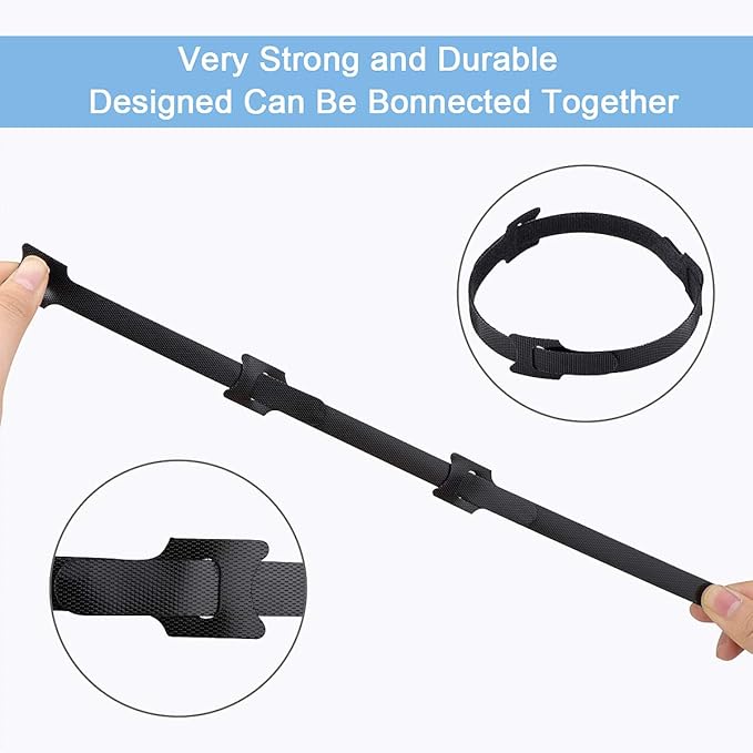Reusable Cable Ties, 60 PCS 8 Inches Adjustable Cord Straps Wire Organizer Cord Wrap and Hook Loop Cable Management