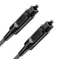 EMK Digital Optical Audio Cable [25 Feet/8M] - Slim Nylon Braided Toslink Fiber Optic Cable for Sound Bar, TV, Home Theater, PS4, Xbox, Blu-Ray Player & More - High-Speed SPDIF (Black1)