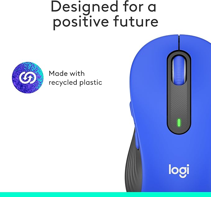 Logitech Wireless Mouse Signature M650 L Full Size - Large Hands, 2-Year Battery, Silent Clicks, Customizable Buttons, Bluetooth, PC/Mac/Chromebook - Classic Blue, Right-Handed, Large