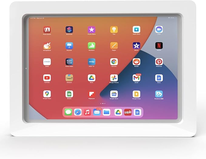 TABcare Anti-Theft Acrylic VESA Enclosure for Apple iPad Pro 11" 1st 2nd 3rd 4th gen. with Free Wall Mount Kit & 90-Degree Angle USB C Cable (iPad Pro 11 1/2/3/4, White)