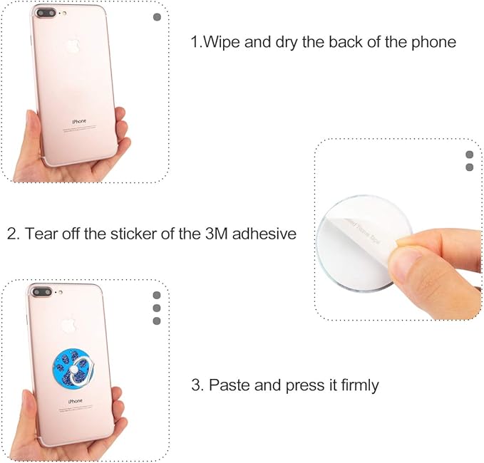 Bonoma Phone Ring Stand, 3 Pack Dog Paws 360 Degree Rotation Finger Grip Stand Holder Compatible with Smartphones and Tablets