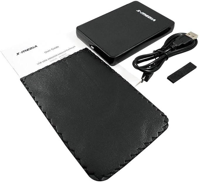 X-MEDIA XM-EN2279 2.5-Inch Tool-Free USB 2.0 SATA SSD HDD Hard Disk Drive External Enclosure Case | Support 7mm / 9.5mm