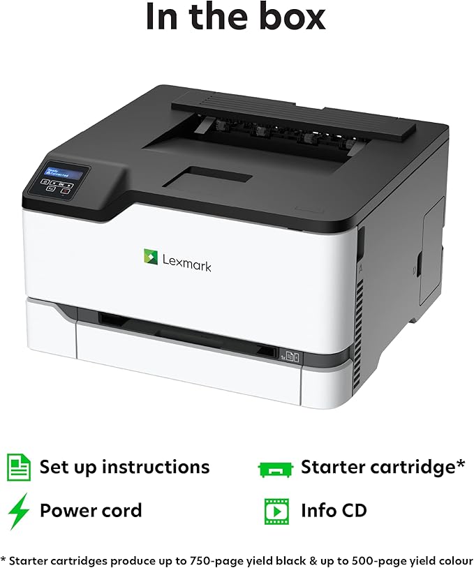 Lexmark C3326dw Color Laser Printer with Ethernet, Mobile-Friendly, Wireless Office Printer with Automatic Two-Sided Printing (3-Series)