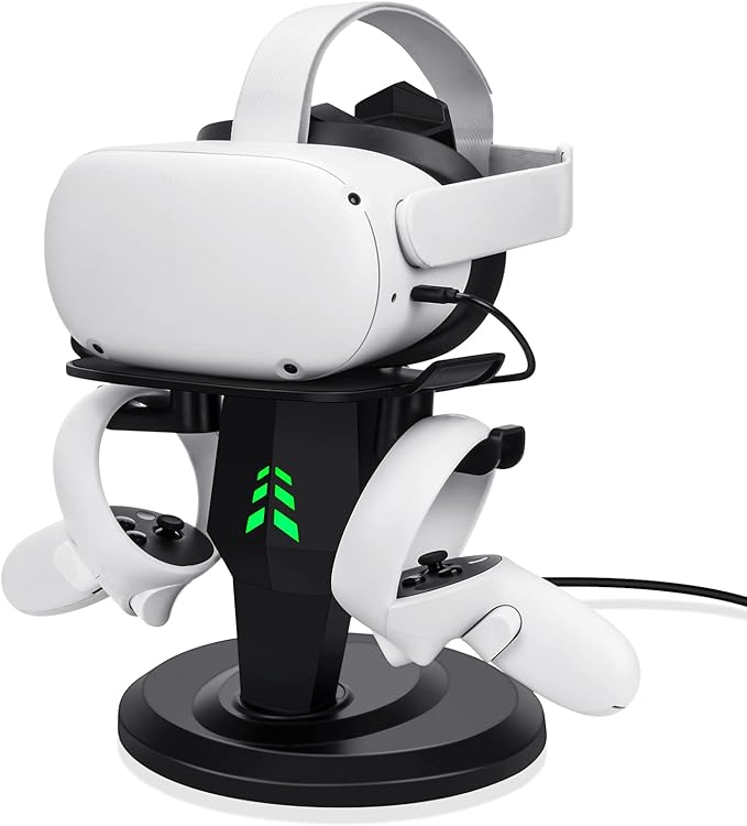 alcopanda VR Stand, Headset Charging Dock, VR Display Stand Accessories for Meta Quest 2, PSVR 2,Rift, Rift S,Valve Index Headset and Touch Controllers