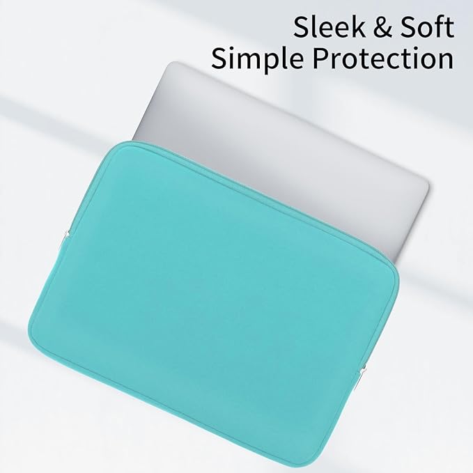 RAINYEAR Laptop Sleeve Case Compatible with 13.3 Inch Notebook Computer Tablet Chromebook 14" MacBook Pro M1 M2 M3 M4 Pro/Max Soft Cover Protective Case Zipper Carrying Bag (Blue, Upgraded Version)