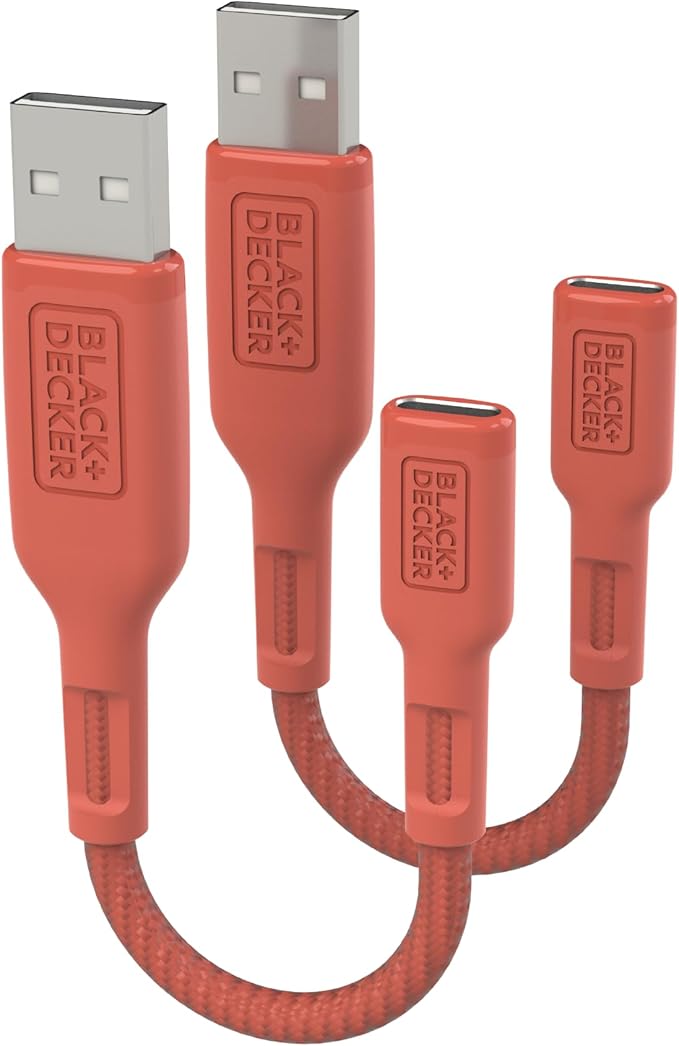 BLACK+DECKER USB C to USB Adapter [2 Pack], Type C Female to USBA Male OTG Cable USBA to USBC Adapter Apple Compatible with MacBook Pro/Air, iPhone 16/15 Series, Samsung Galaxy S24/S23/S22, Coral